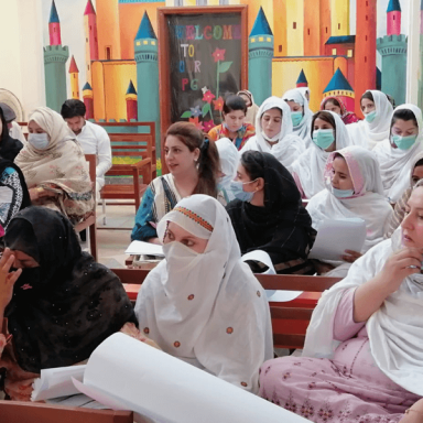 Training teachers at Shahibagh Campus